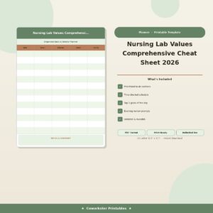 Nursing Lab Values Comprehensive Cheat Sheet 2026