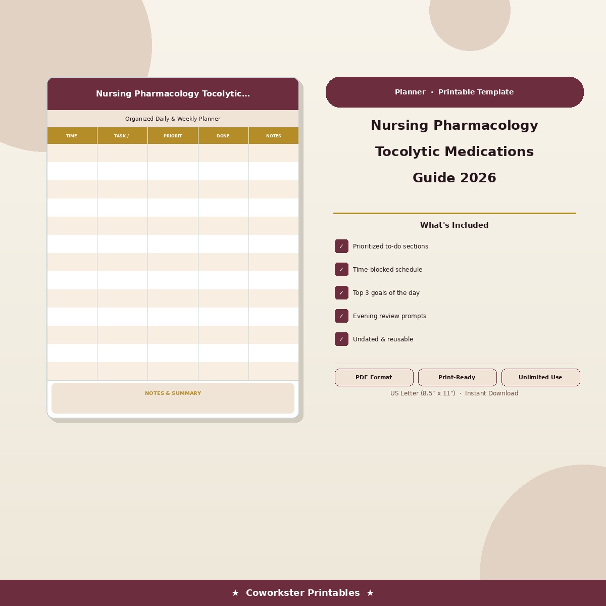 Nursing Pharmacology Tocolytic Medications Guide 2026