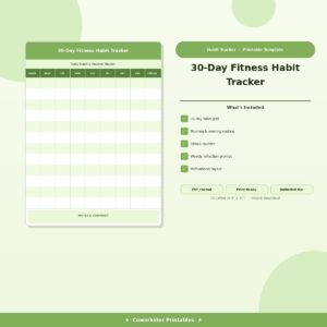 30-Day Fitness Habit Tracker