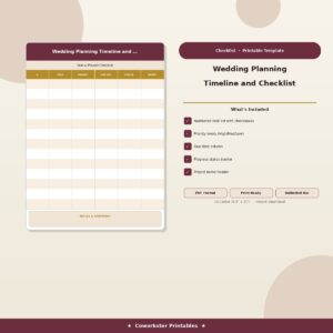 Wedding Planning Timeline and Checklist