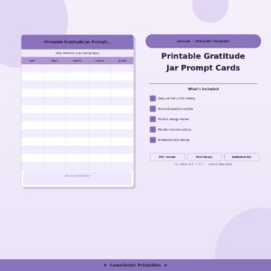 Printable Gratitude Jar Prompt Cards