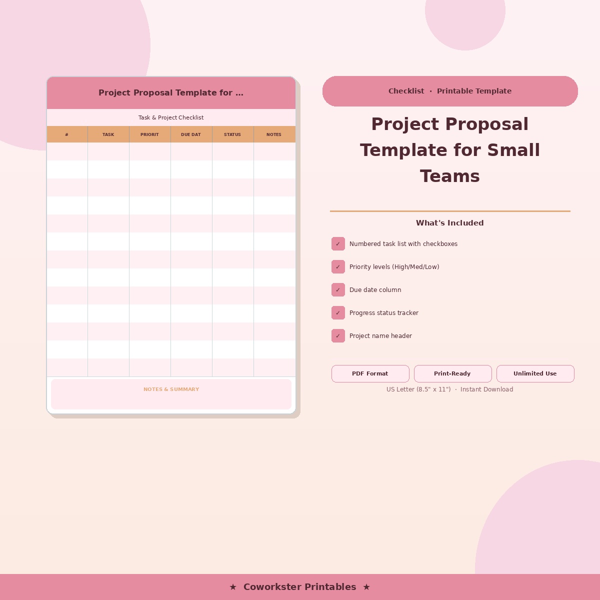 Project Proposal Template for Small Teams