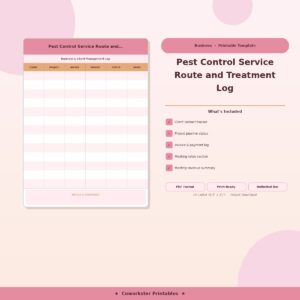Pest Control Service Route and Treatment Log