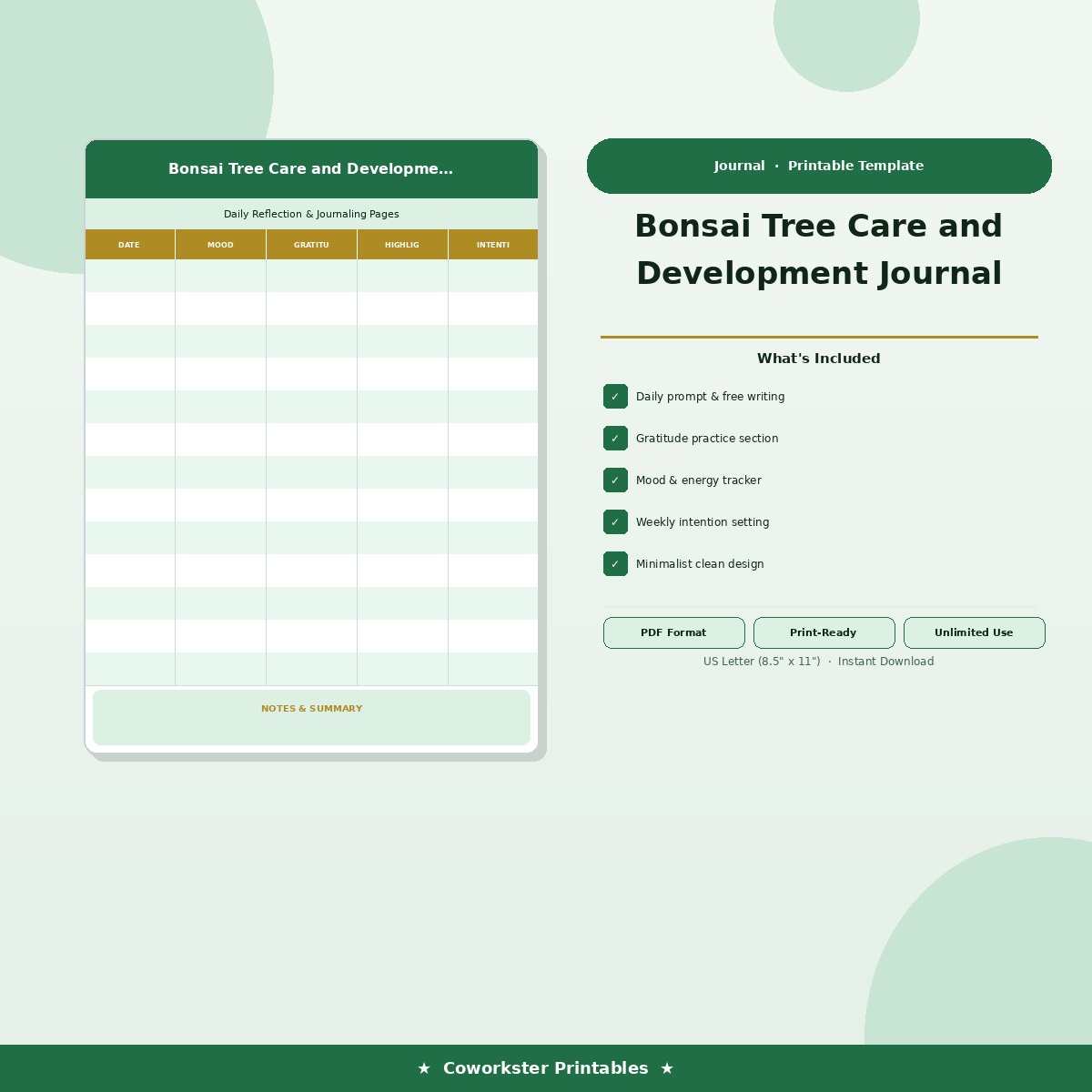 Bonsai Tree Care and Development Journal