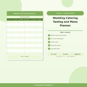 Wedding Catering Tasting and Menu Planner