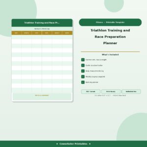 Triathlon Training and Race Preparation Planner