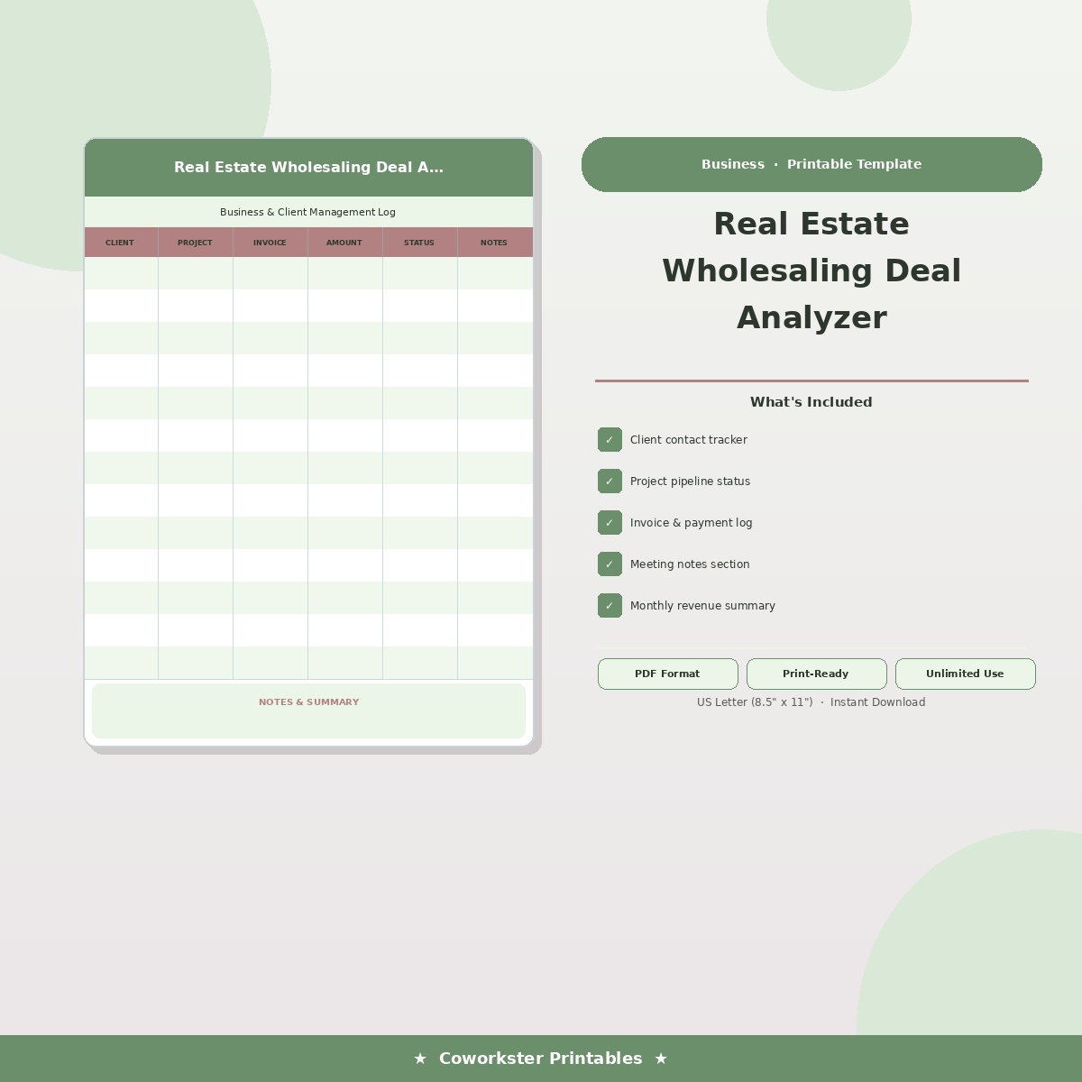 Real Estate Wholesaling Deal Analyzer