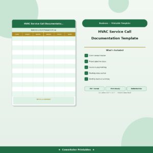 HVAC Service Call Documentation Template