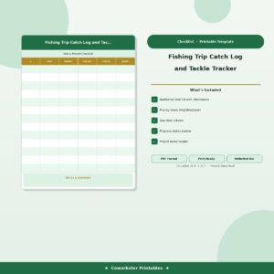 Fishing Trip Catch Log and Tackle Tracker