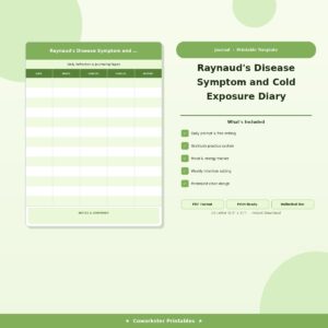 Raynaud's Disease Symptom and Cold Exposure Diary