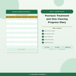 Psoriasis Treatment and Skin Clearing Progress Diary