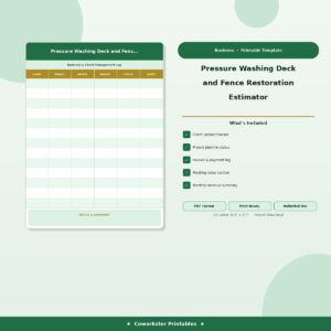 Pressure Washing Deck and Fence Restoration Estimator