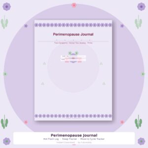 Perimenopause Symptom Tracker & Hormone Journal – Printable PDF | Hot Flash Log, Mood Diary & Cycle Tracker