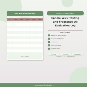 Candle Wick Testing and Fragrance Oil Evaluation Log