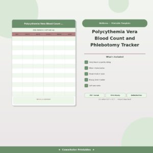 Polycythemia Vera Blood Count and Phlebotomy Tracker