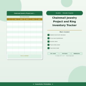 Chainmail Jewelry Project and Ring Inventory Tracker