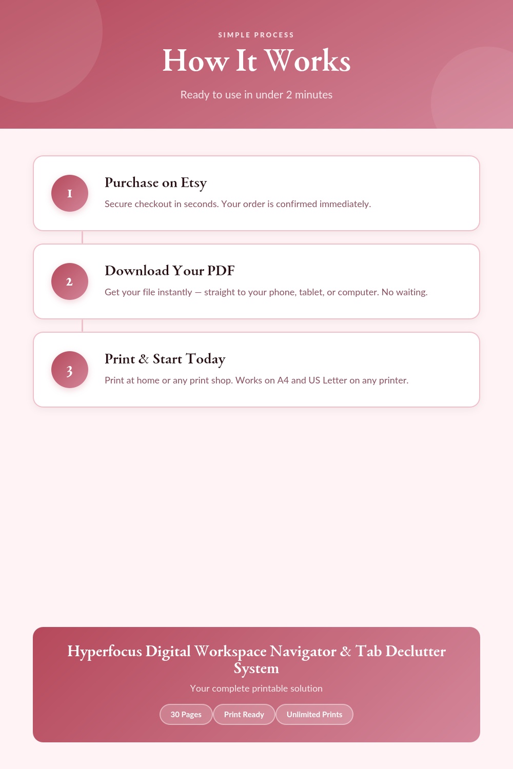 Hyperfocus Digital Workspace Navigator & Tab Declutter System | Productivity Tracker for Students & Professionals - Image 3