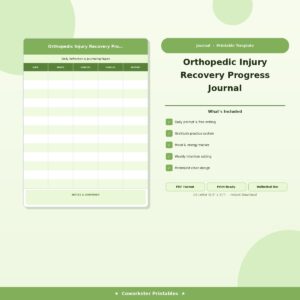 Orthopedic Injury Recovery Progress Journal