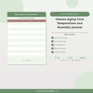 Cheese Aging Cave Temperature and Humidity Journal