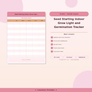 Seed Starting Indoor Grow Light and Germination Tracker