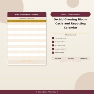 Orchid Growing Bloom Cycle and Repotting Calendar