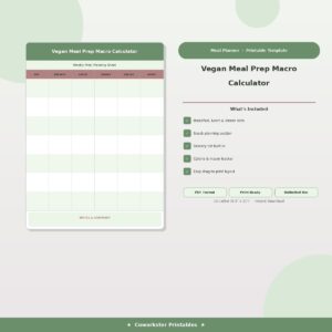 Vegan Meal Prep Macro Calculator