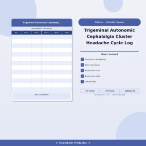 Trigeminal Autonomic Cephalalgia Cluster Headache Cycle Log