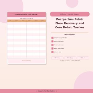Postpartum Pelvic Floor Recovery and Core Rehab Tracker