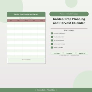 Garden Crop Planning and Harvest Calendar