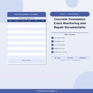 Concrete Foundation Crack Monitoring and Repair Documentation