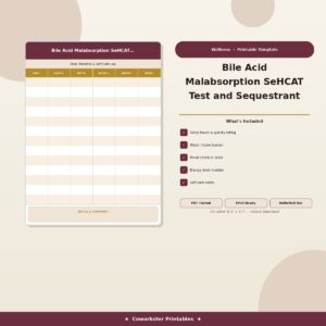 Bile Acid Malabsorption SeHCAT Test and Sequestrant Response Log
