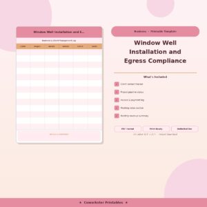 Window Well Installation and Egress Compliance Documentation