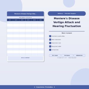 Meniere's Disease Vertigo Attack and Hearing Fluctuation Diary