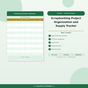 Scrapbooking Project Organization and Supply Tracker