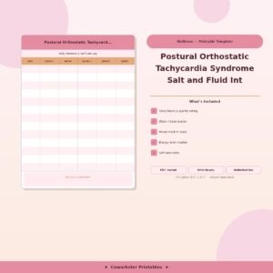 Postural Orthostatic Tachycardia Syndrome Salt and Fluid Intake Log