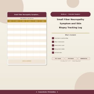 Small Fiber Neuropathy Symptom and Skin Biopsy Tracking Log