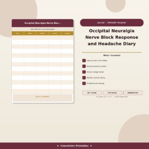 Occipital Neuralgia Nerve Block Response and Headache Diary