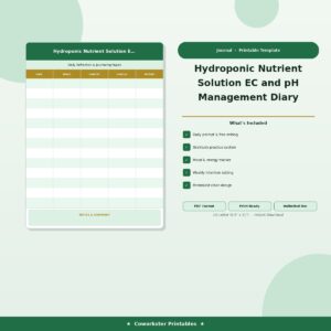 Hydroponic Nutrient Solution EC and pH Management Diary