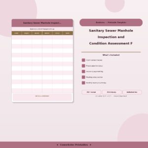 Sanitary Sewer Manhole Inspection and Condition Assessment Form