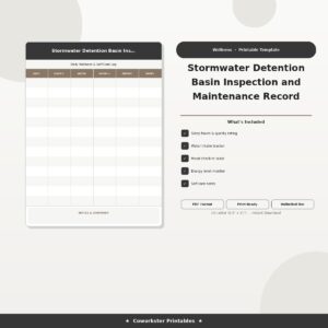 Stormwater Detention Basin Inspection and Maintenance Record