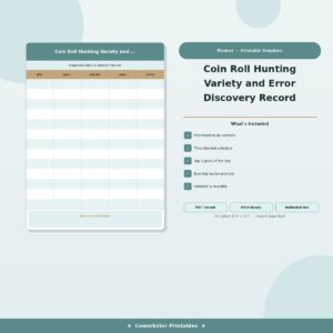 Coin Roll Hunting Variety and Error Discovery Record