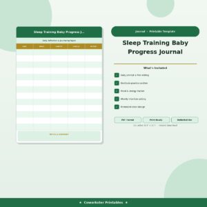 Sleep Training Baby Progress Journal