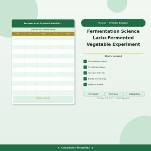 Fermentation Science Lacto-Fermented Vegetable Experiment Record
