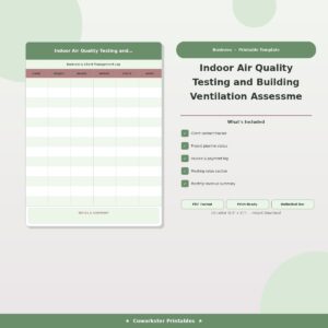 Indoor Air Quality Testing and Building Ventilation Assessment Record