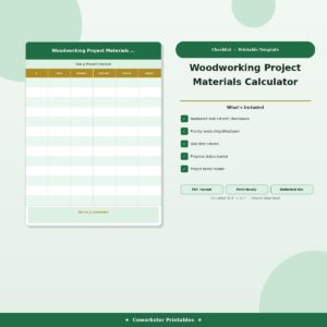 Woodworking Project Materials Calculator