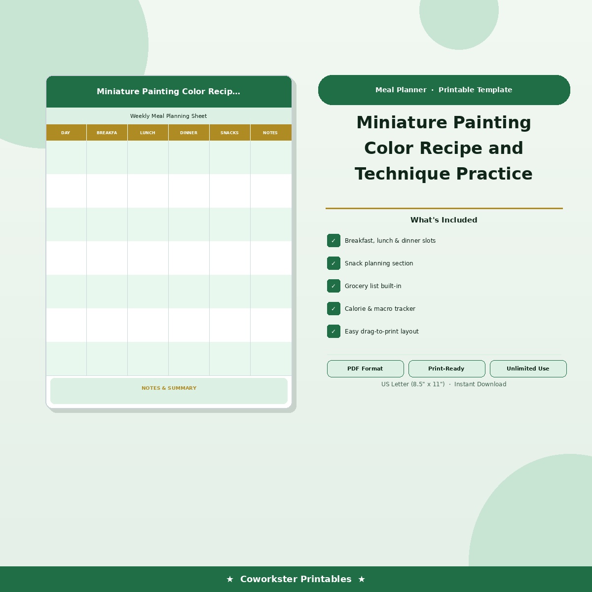 Miniature Painting Color Recipe and Technique Practice Journal