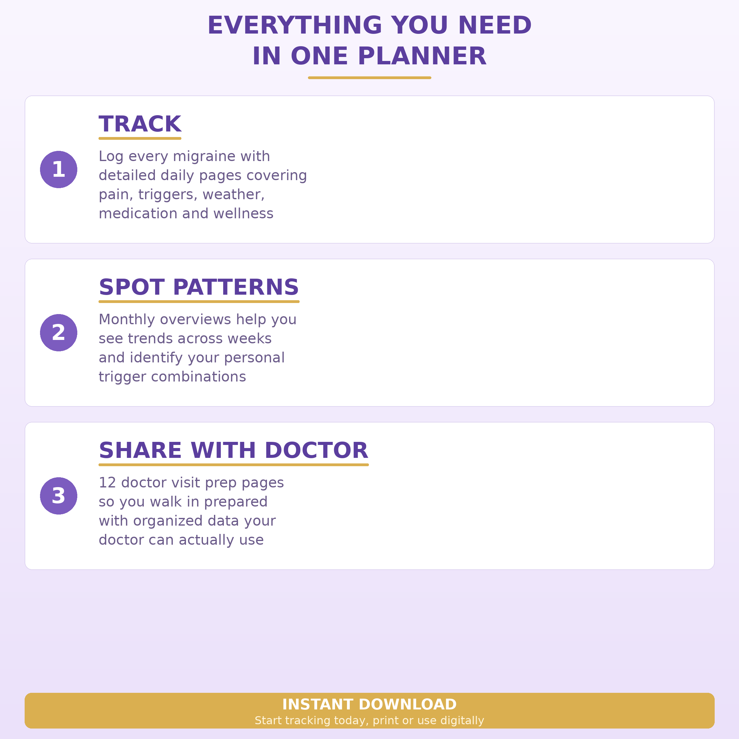 365-Day Migraine & Headache Planner – Digital PDF Tracker with Weather, Triggers & Medication Log - Image 8