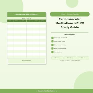 Cardiovascular Medications NCLEX Study Guide