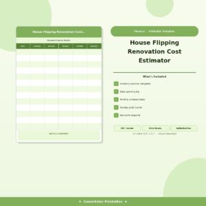 House Flipping Renovation Cost Estimator