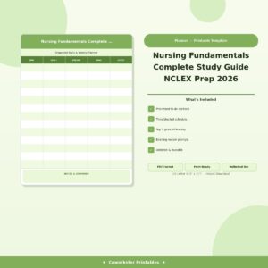 Nursing Fundamentals Complete Study Guide NCLEX Prep 2026